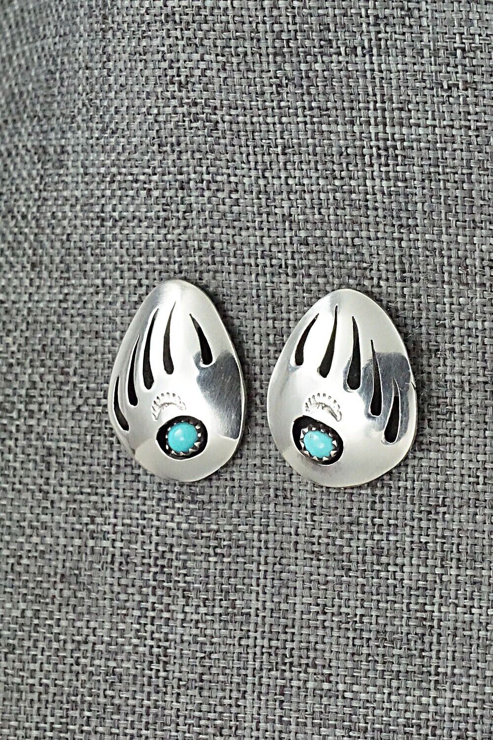 Turquoise & Sterling Silver Earrings - Ervin Begay