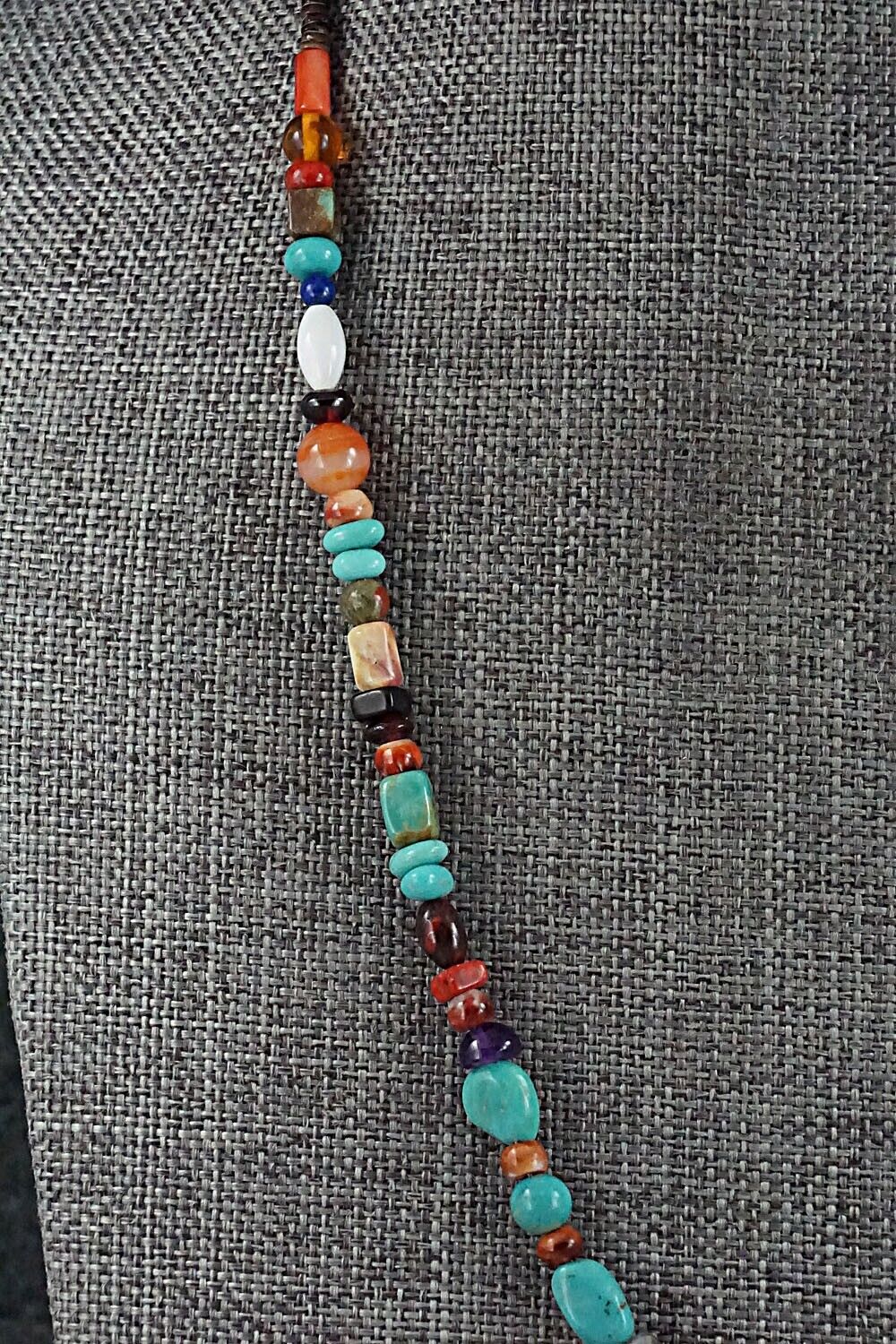 Multi-Stone and Sterling Silver Necklace - Helen Tsosie