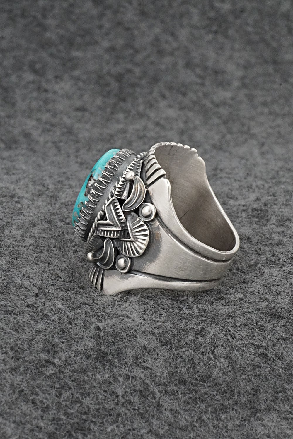 Turquoise & Sterling Silver Ring - Derrick Gordon - Size 10