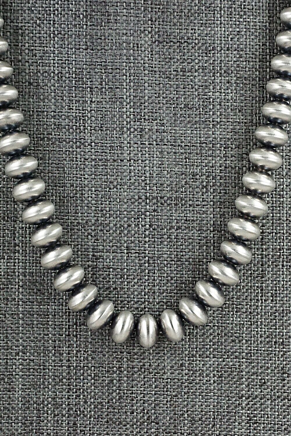 Sterling Silver Navajo Pearl Necklace 24" - Dorinda Mariano