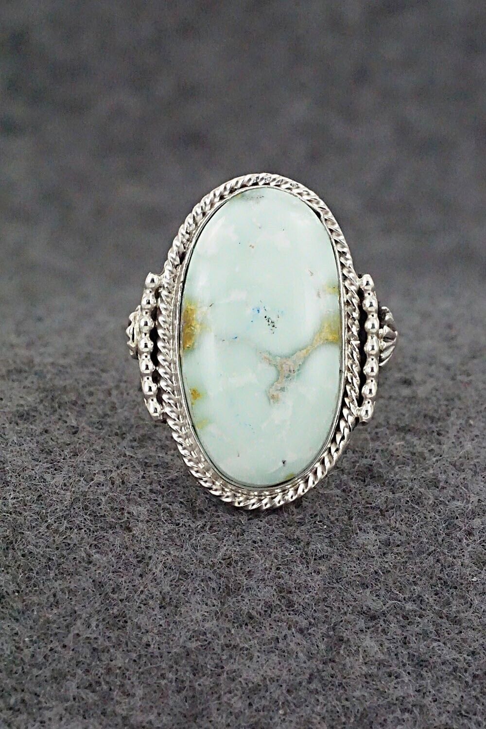 Turquoise & Sterling Silver Ring - Andrew Vandever - Size 8.75