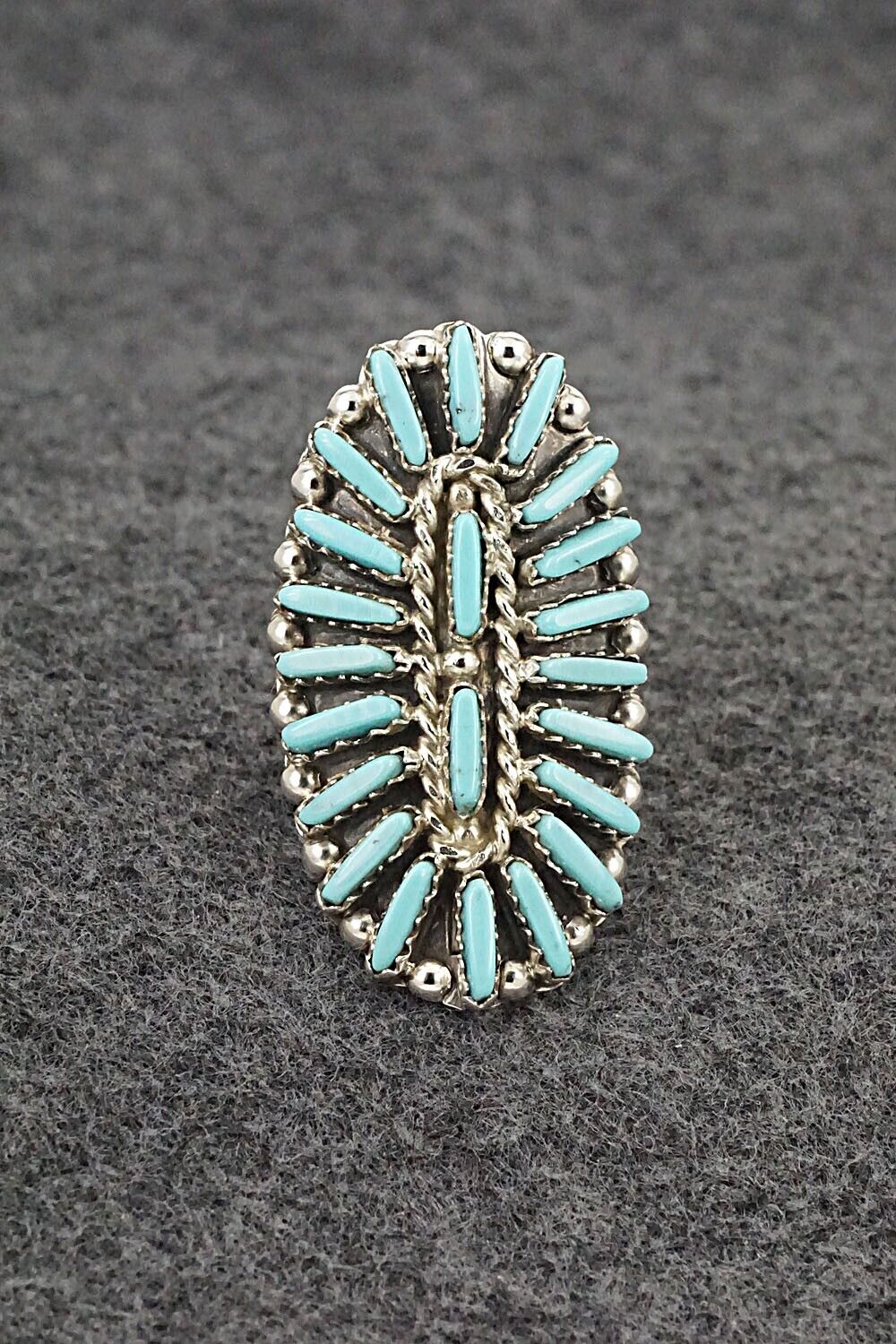 Turquoise & Sterling Silver Ring - Charlie John - Size 7