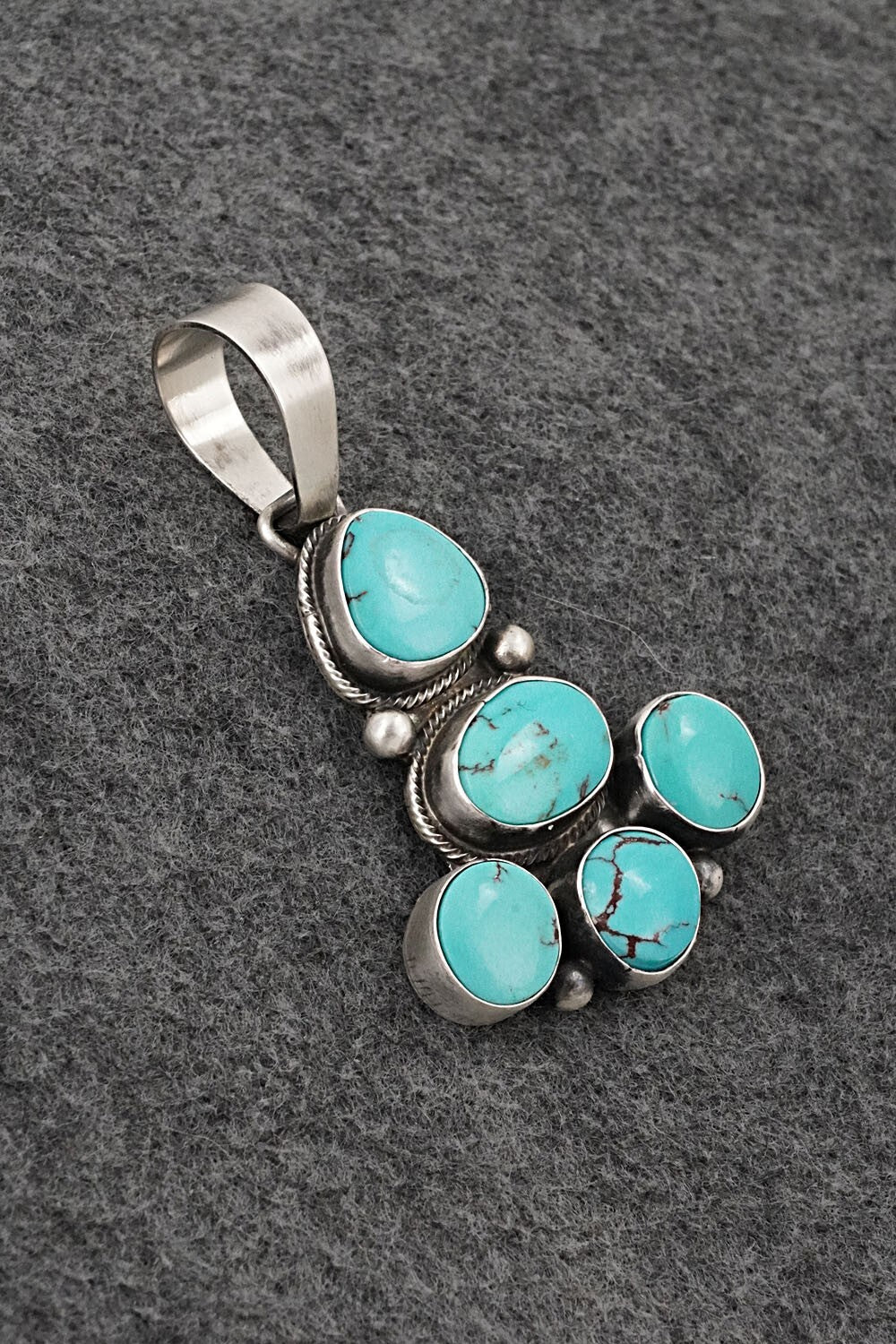 Turquoise & Sterling Silver Pendant and Earrings Set - Bobby Johnson