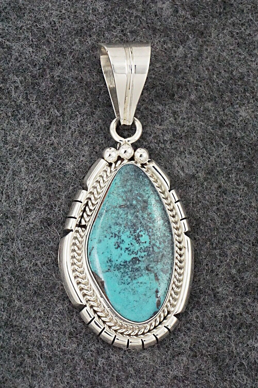 Turquoise & Sterling Silver Pendant - Samuel Yellowhair