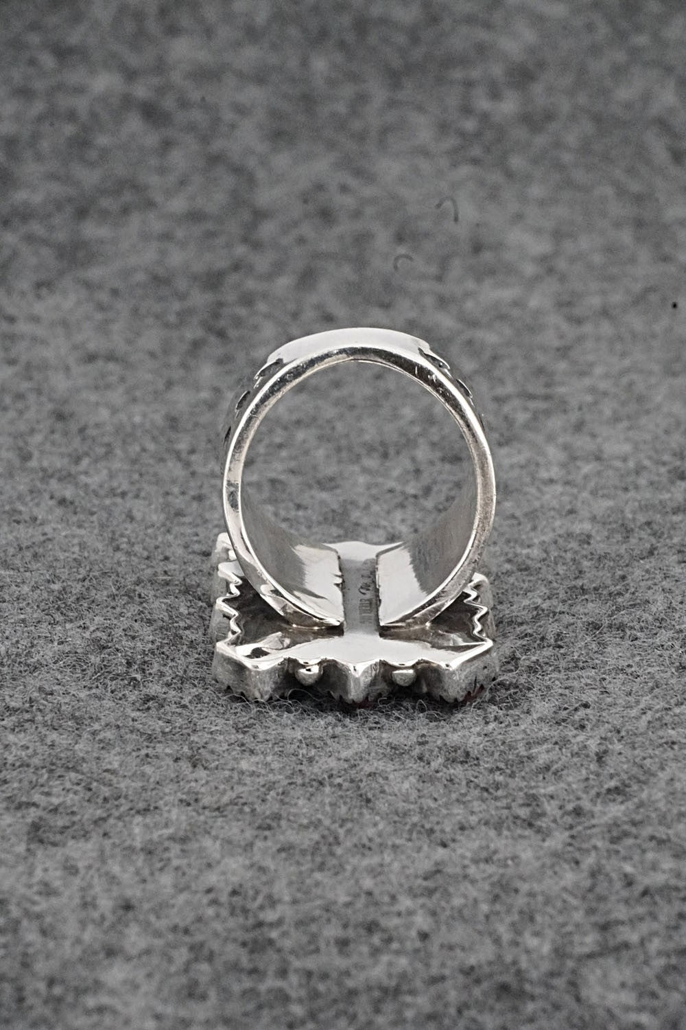 Coral & Sterling Silver Ring - Verley Betone - Size 6