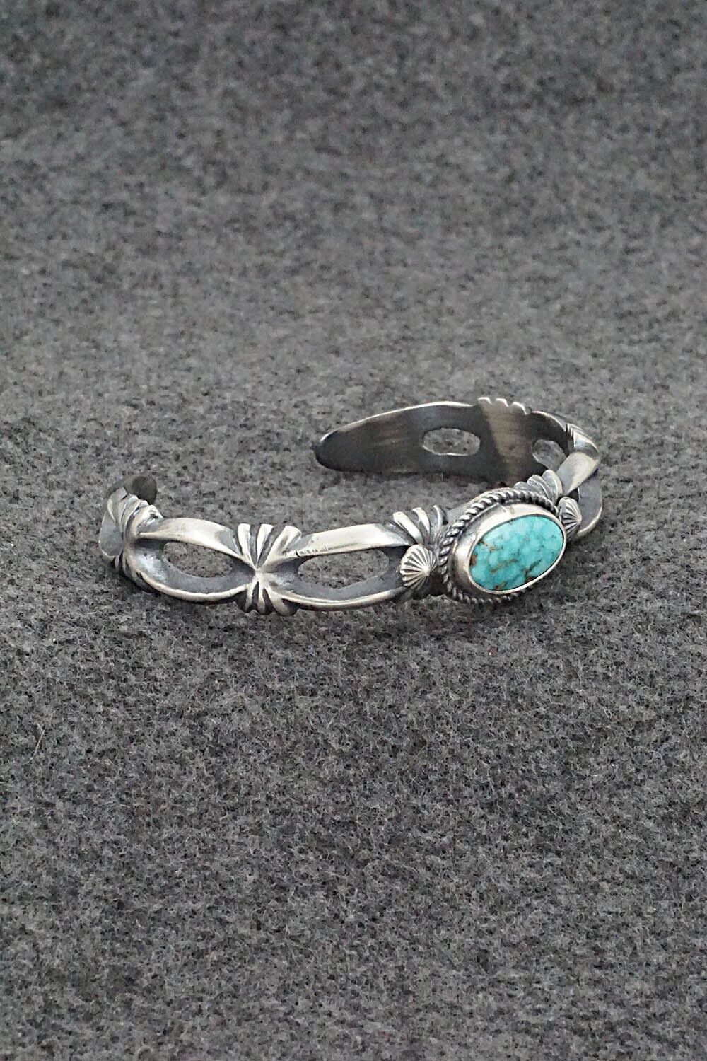 Turquoise & Sterling Silver Bracelet - Harrison Bitsue