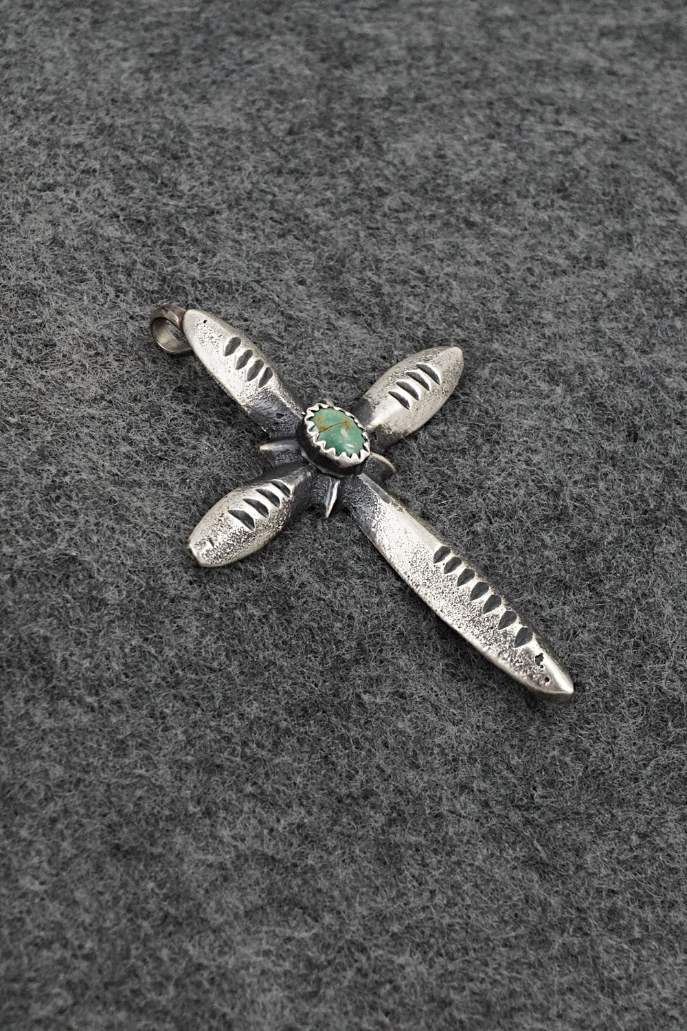 Turquoise & Sterling Silver Pendant - Valerie Cayatiento