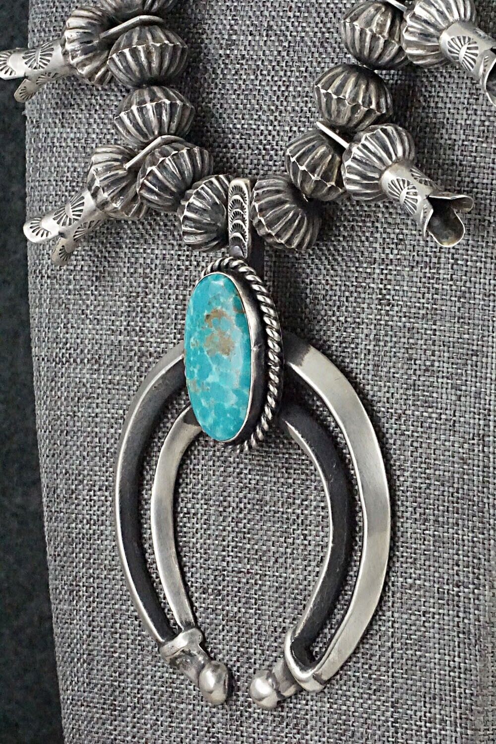 Turquoise & Sterling Silver Squash Blossom Set - Chris Hale