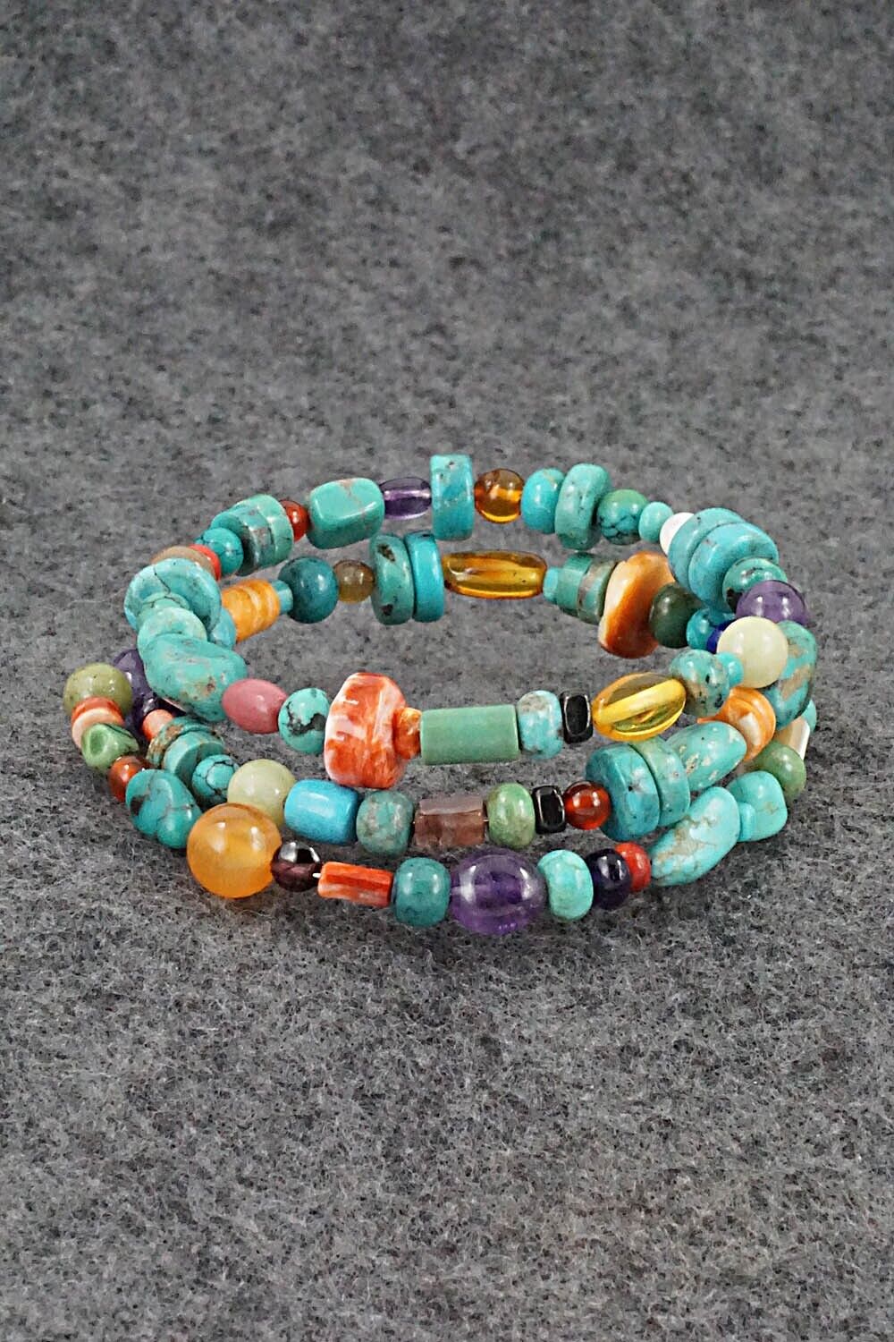 Multi-Stone Beaded Wrap Bracelet - Helen Tsosie