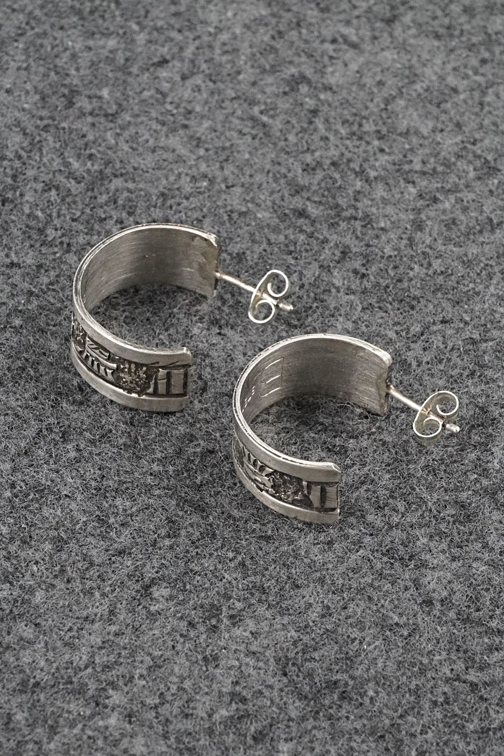 Sterling Silver Hoop Earrings - Elaine Becenti