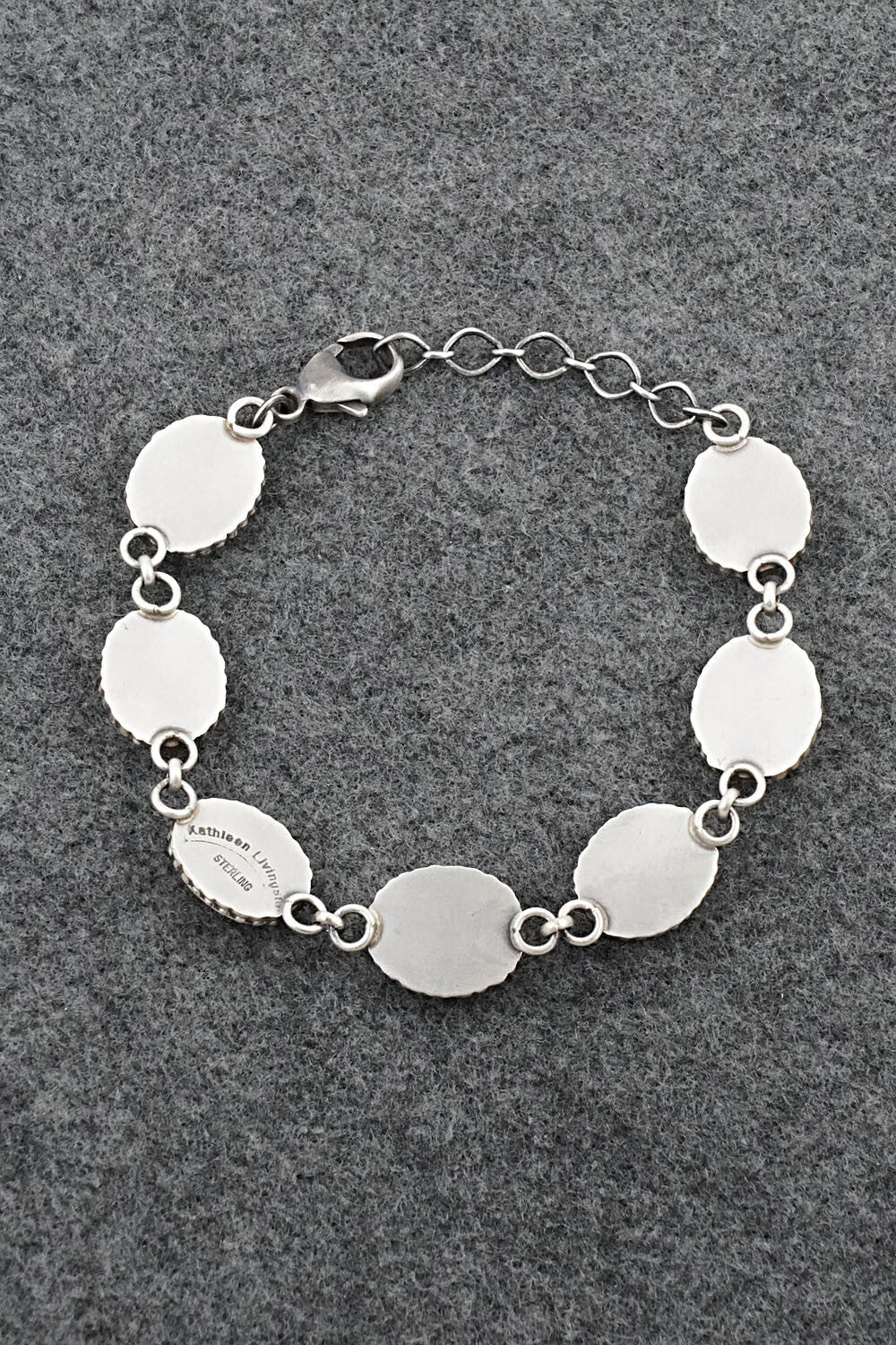 Spiny Oyster & Sterling Silver Link Bracelet - Kathleen Livingston