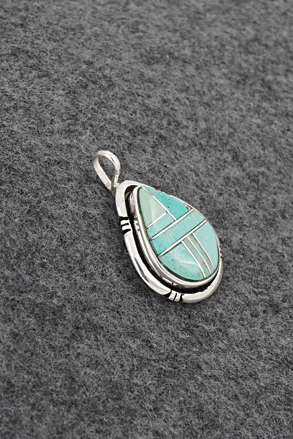 Turquoise & Sterling Silver Pendant - Joseph Martinez
