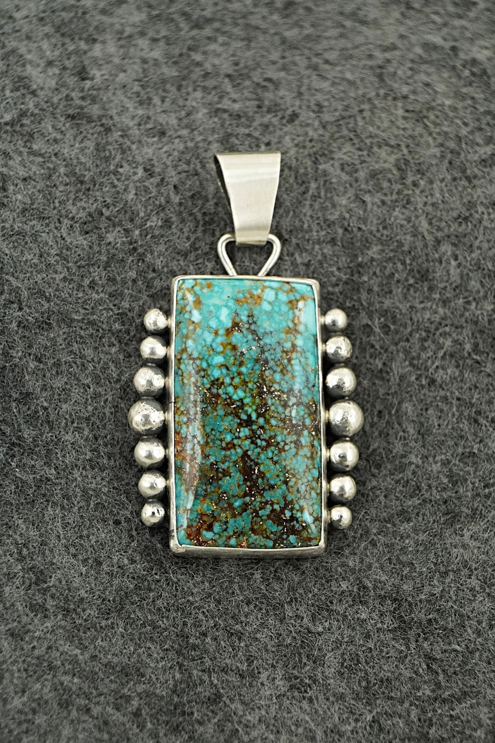 Turquoise & Sterling Silver Pendant - Eugene Gruber