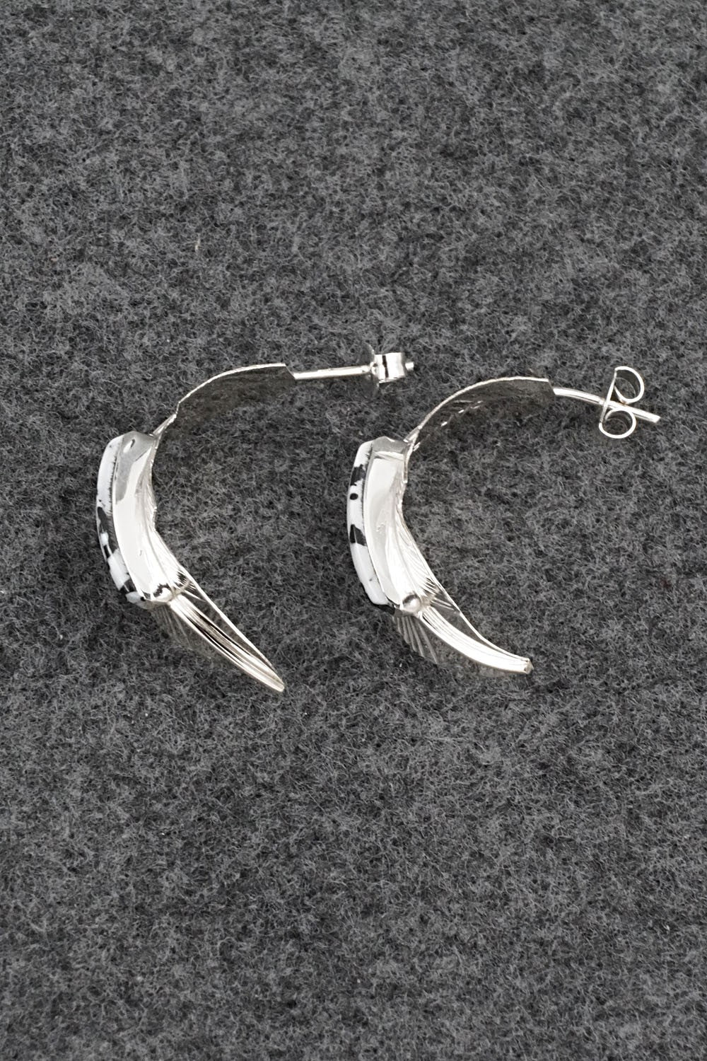 White Buffalo & Sterling Silver Earrings - Alan Barney