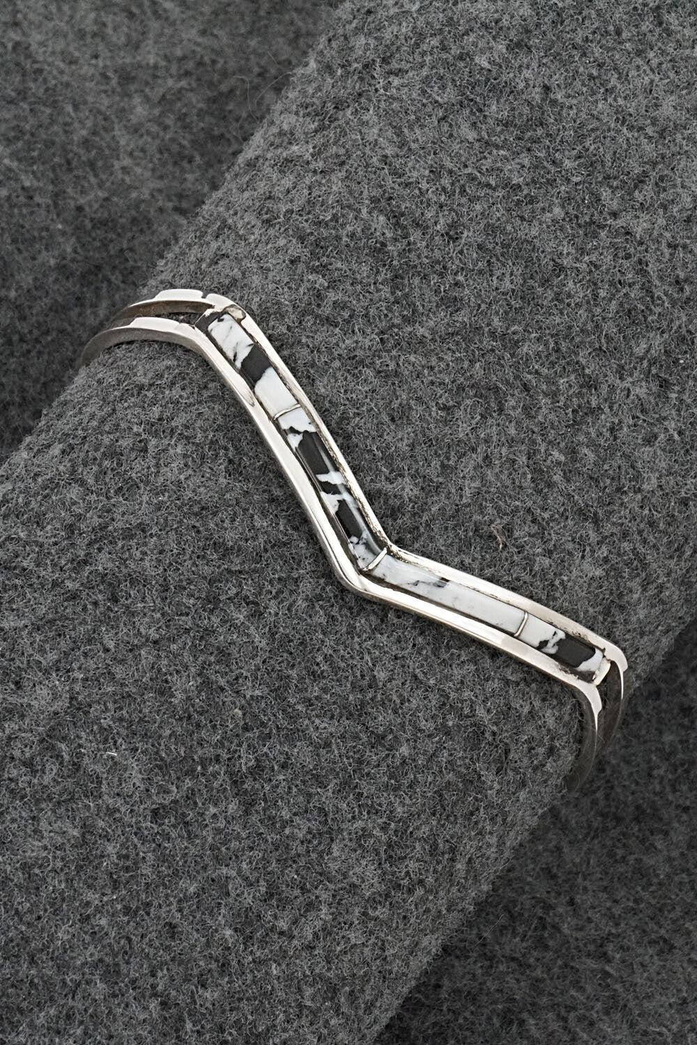 White Buffalo & Sterling Silver Inlay Bracelet - Jamie Johnson