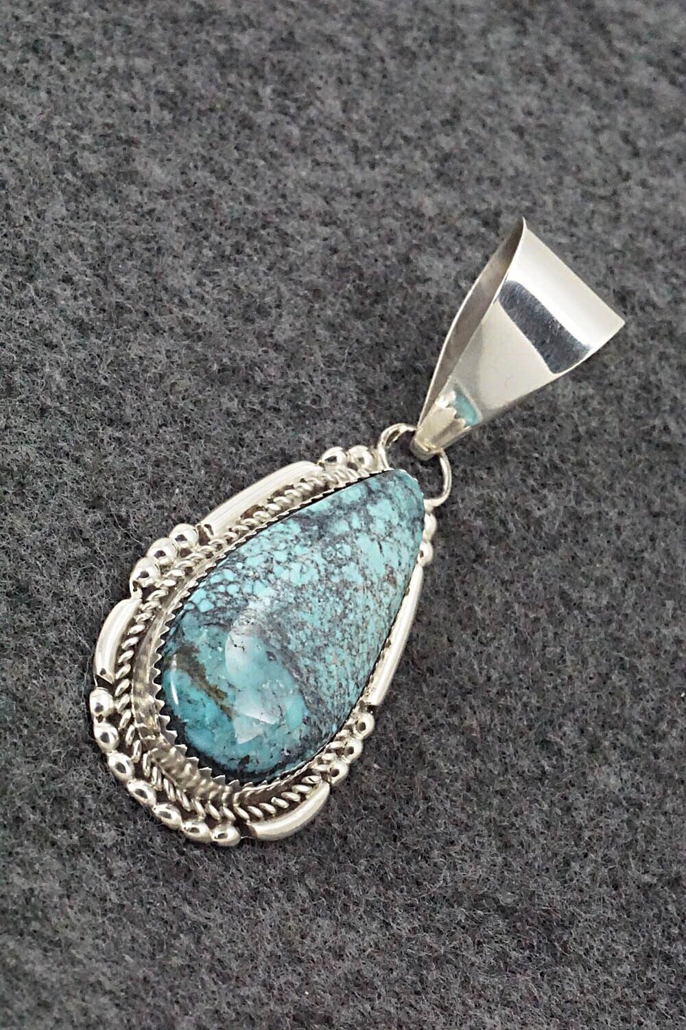 Turquoise & Sterling Silver Pendant - Kenny Calavaza