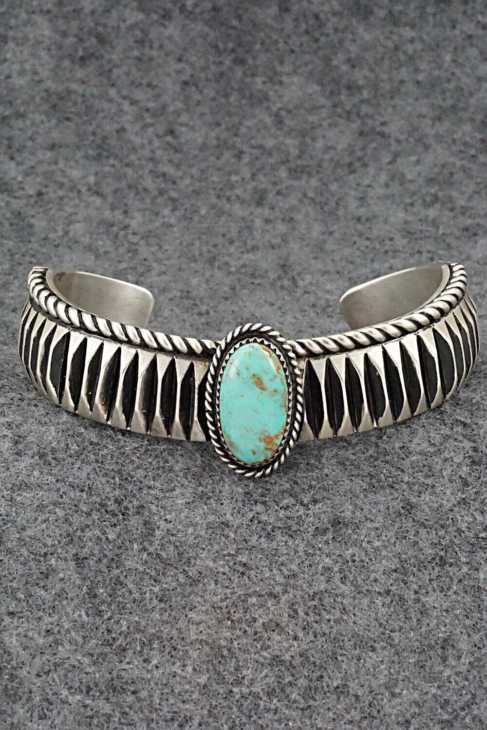 Turquoise & Sterling Silver Bracelet - Leander Tahe