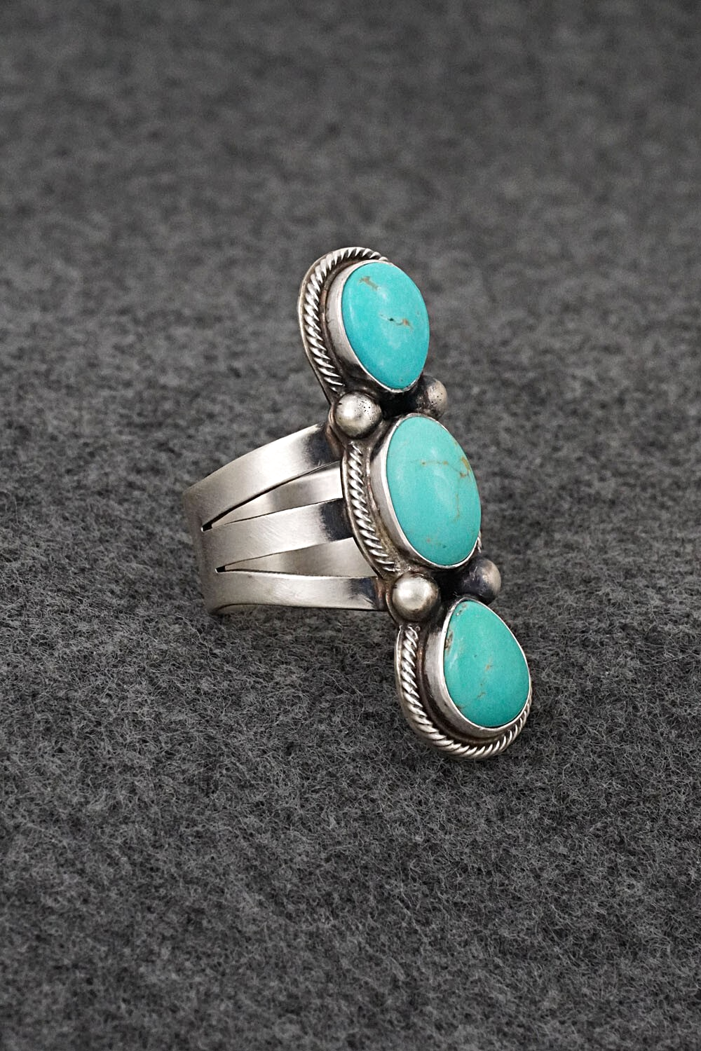 Turquoise & Sterling Silver Ring - Kathleen Livingston - Size 7.5