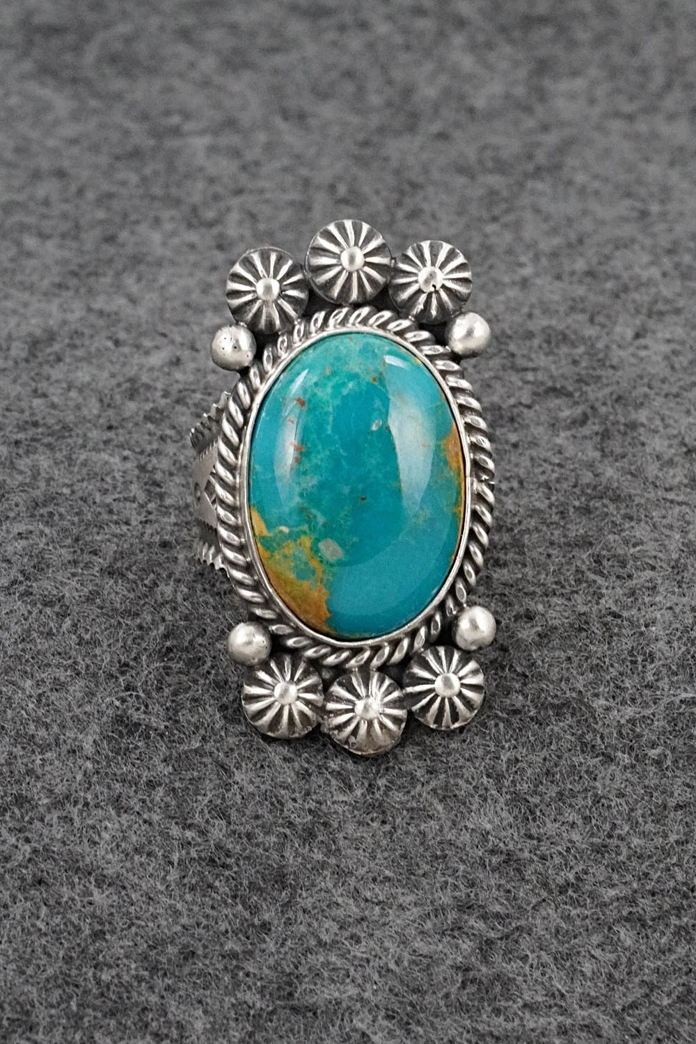 Turquoise & Sterling Silver Ring - Michael Calladitto - Size 8
