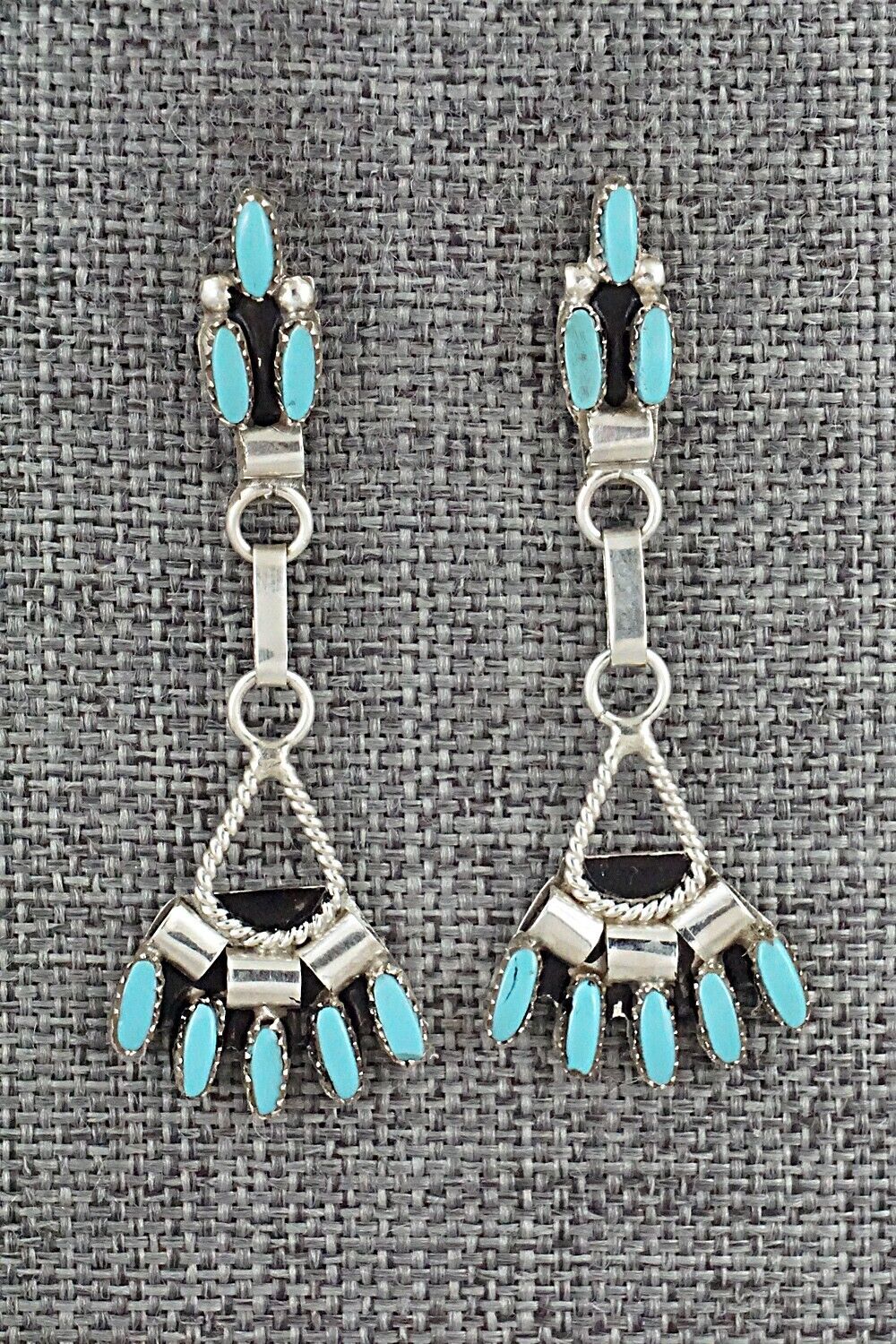 Turquoise & Sterling Silver Earrings - Evonne Hustito