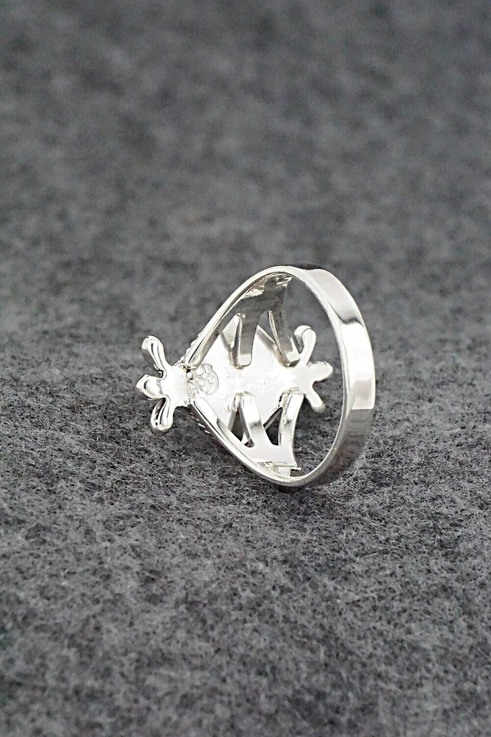 Turquoise & Sterling Silver Inlay Ring - James Manygoats - Size 9