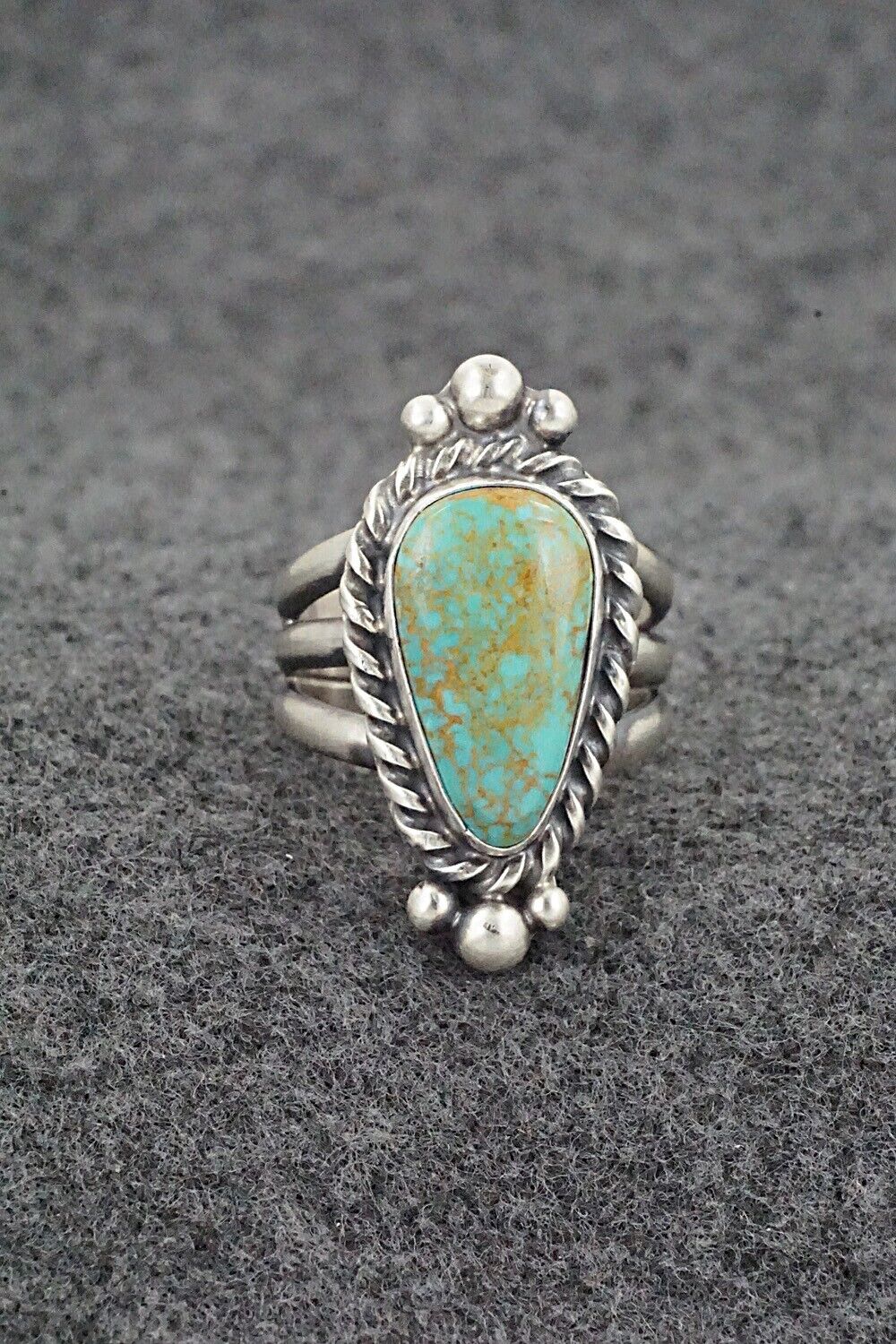 Turquoise & Sterling Silver Ring - Kathleen Livingston - Size 8