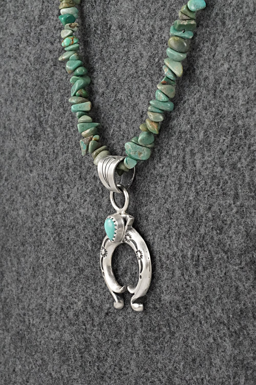 Turquoise & Sterling Silver Necklace 16" - Louise Joe