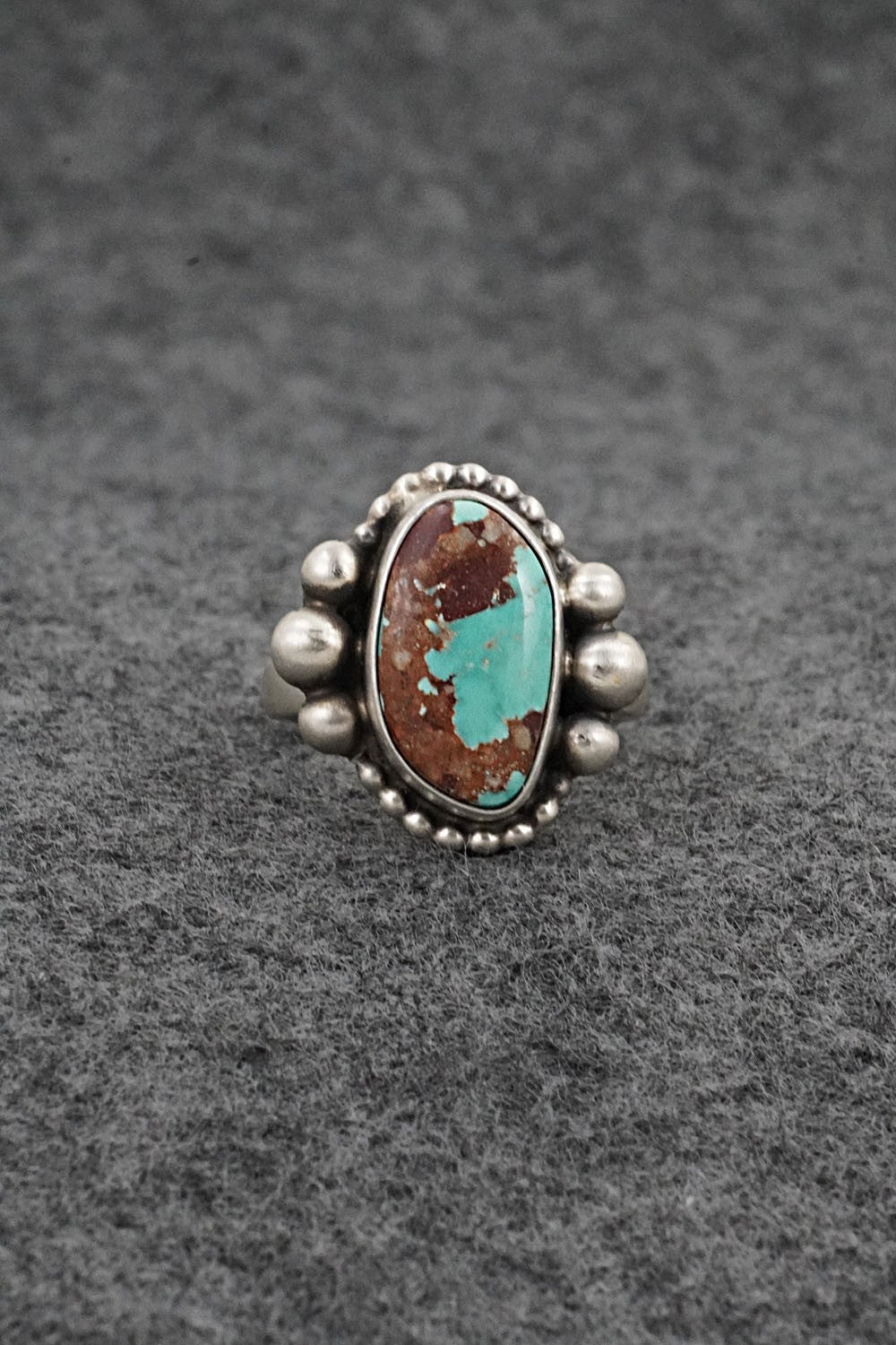 Turquoise & Sterling Silver Ring - Kathleen Livingston - Size 7 Adj.