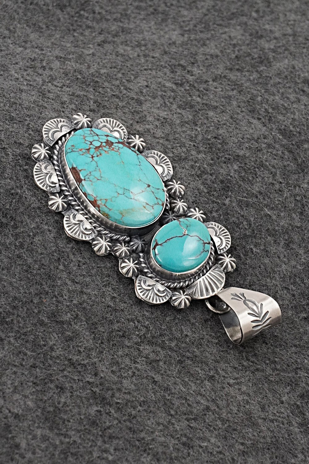 Turquoise & Sterling Silver Pendant - Raymond Delgarito