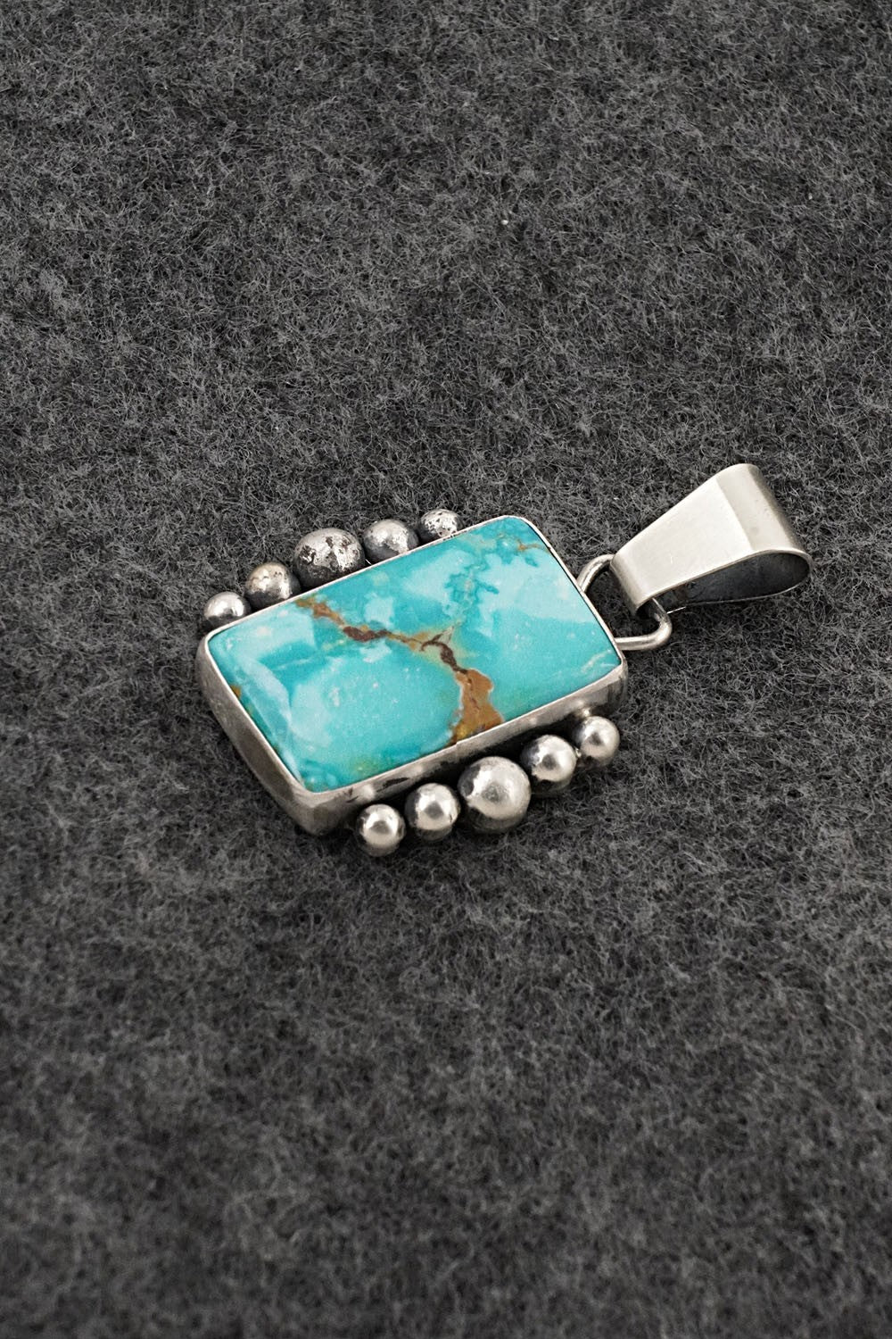 Turquoise & Sterling Silver Pendant - Eugene Gruber
