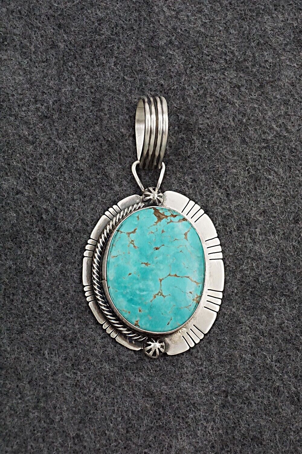 Turquoise & Sterling Silver Pendant - Jackson Hoskie