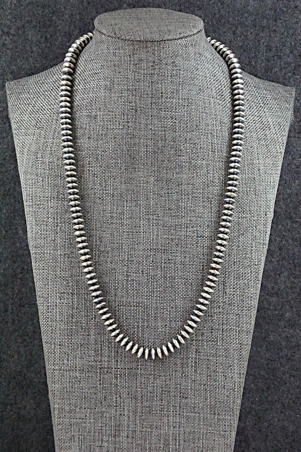 Sterling Silver Navajo Pearl Necklace 20" - Dorinda Mariano