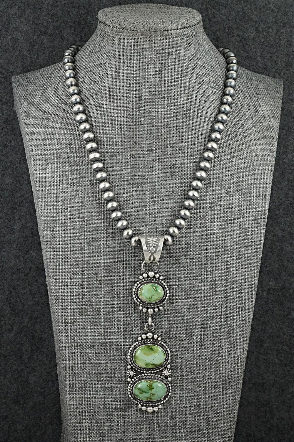 Turquoise & Sterling Silver Necklace - Tom Lewis