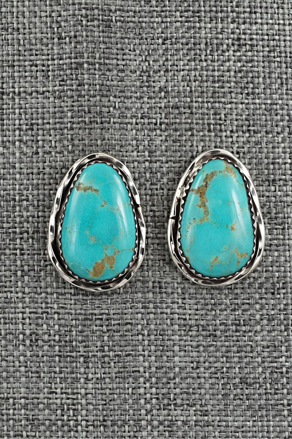 Turquoise & Sterling Silver Earrings - Ernest Hawthorne