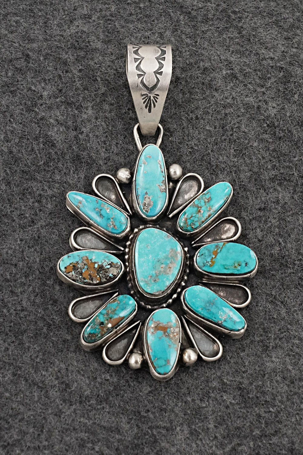 Turquoise & Sterling Silver Pendant - Travis Jim