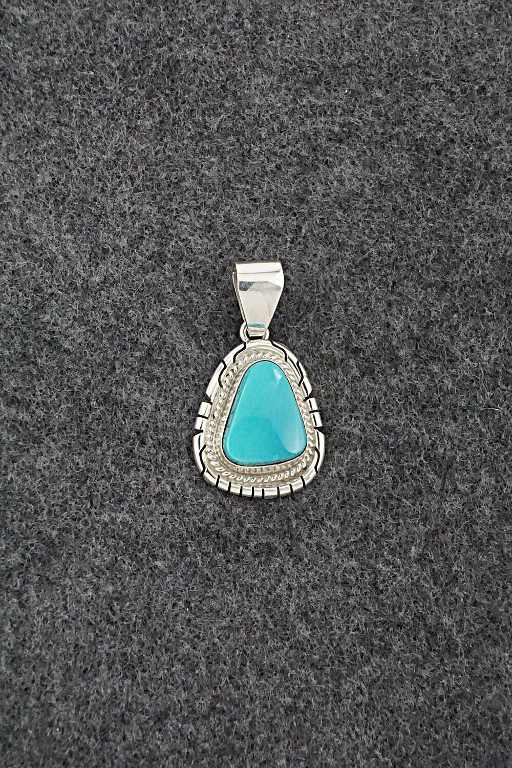 Turquoise & Sterling Silver Pendant - Peggy Skeets
