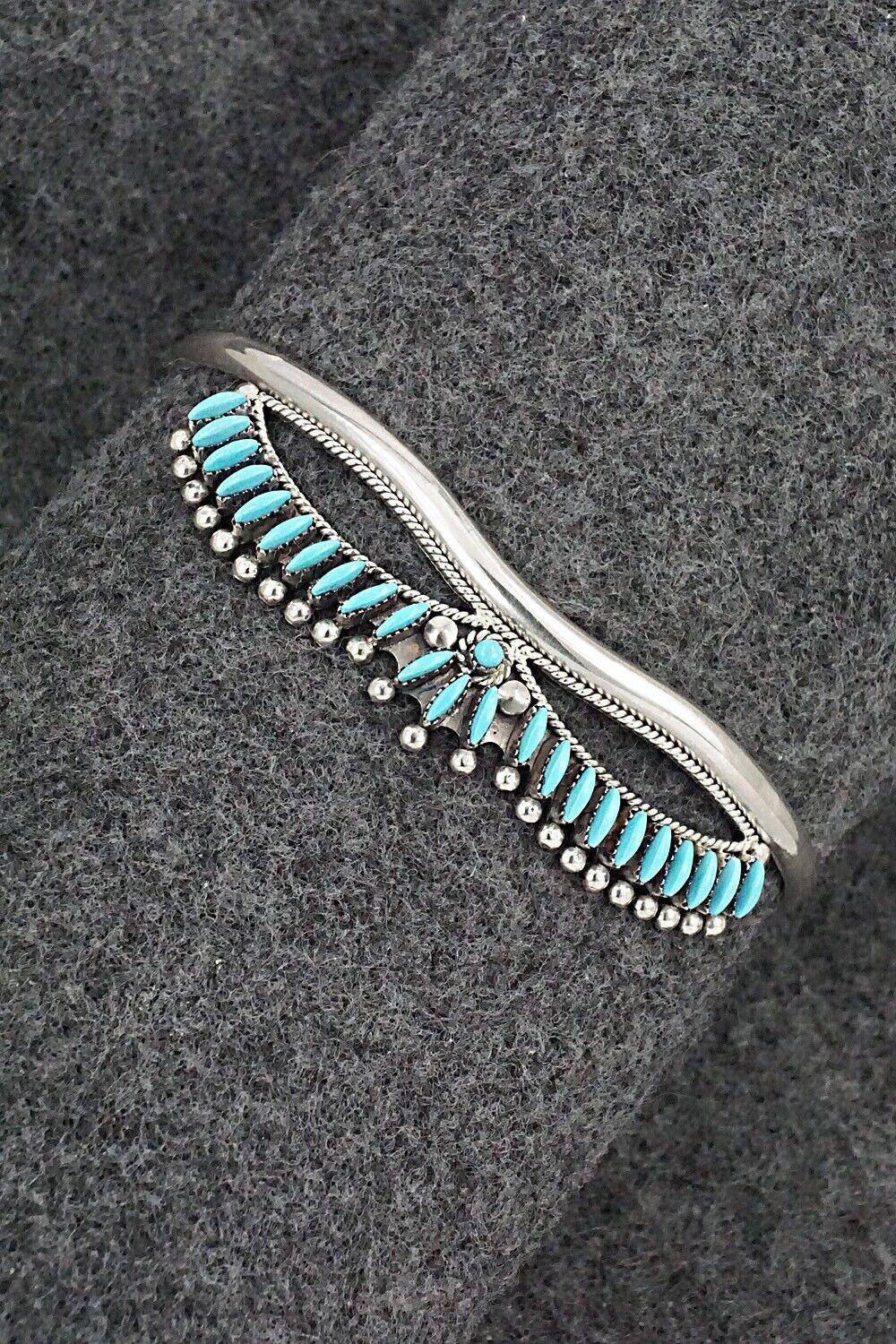 Turquoise & Sterling Silver Bracelet - Stewart Nakatewa