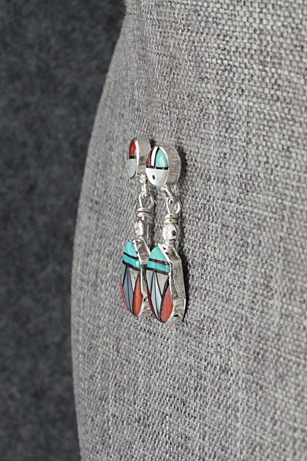Multi Stone Inlay & Sterling Silver Earrings - Ola Eriacho