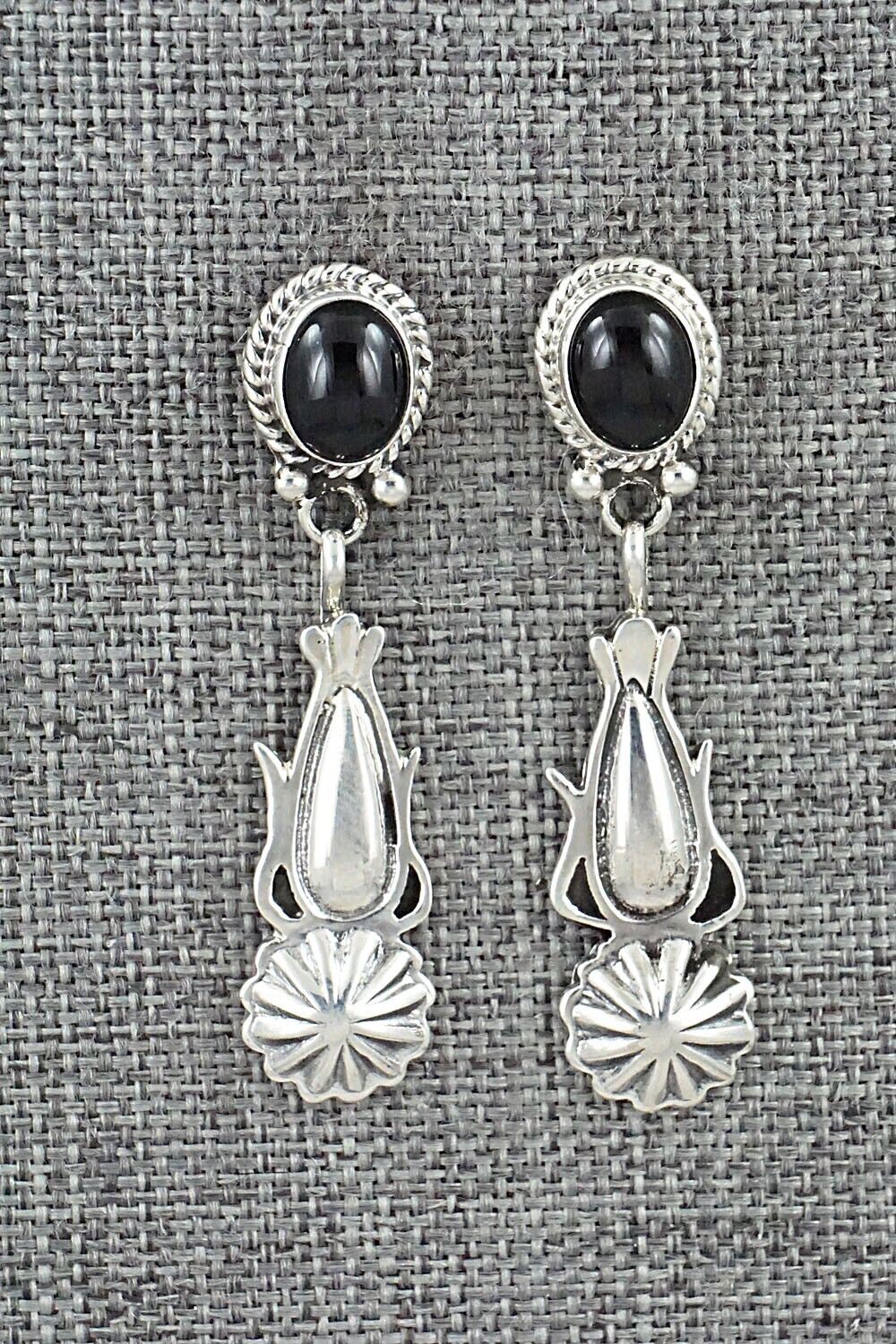 Onyx & Sterling Silver Earrings - Annie Spencer