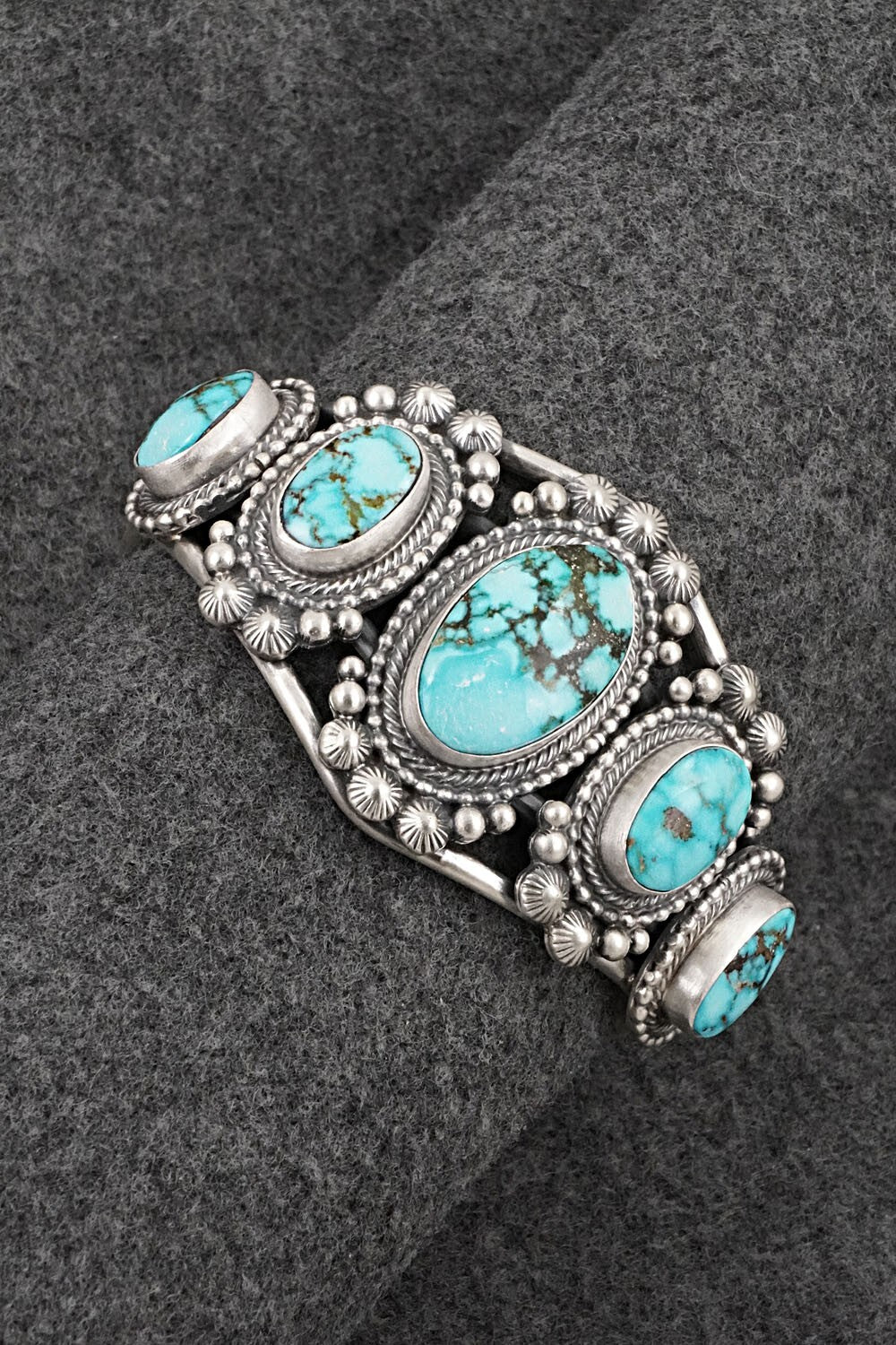 Turquoise and Sterling Silver Bracelet - Tom Lewis