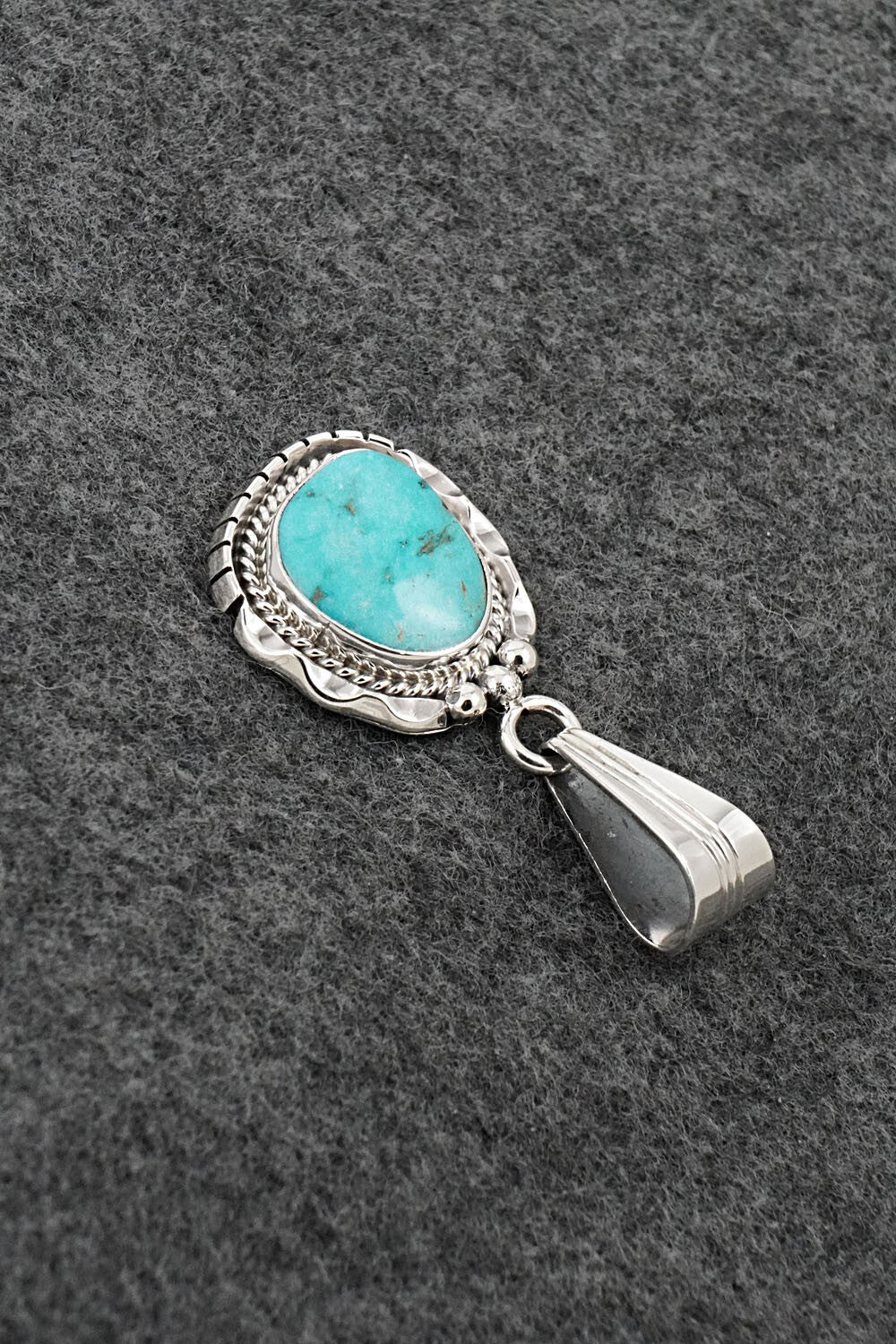 Turquoise & Sterling Silver Pendant - Samuel Yellowhair