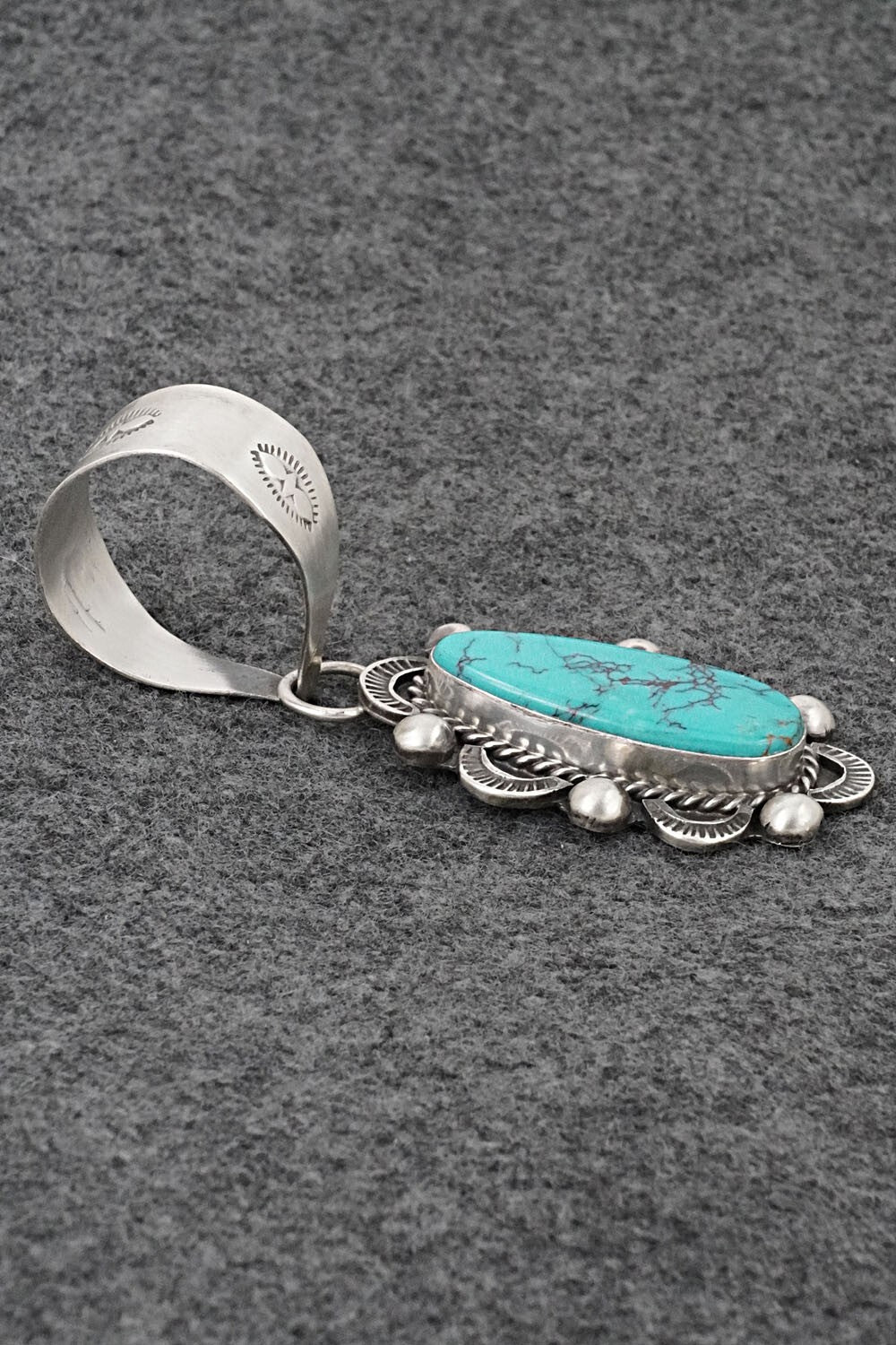 Turquoise & Sterling Silver Pendant - Wilson Dawes