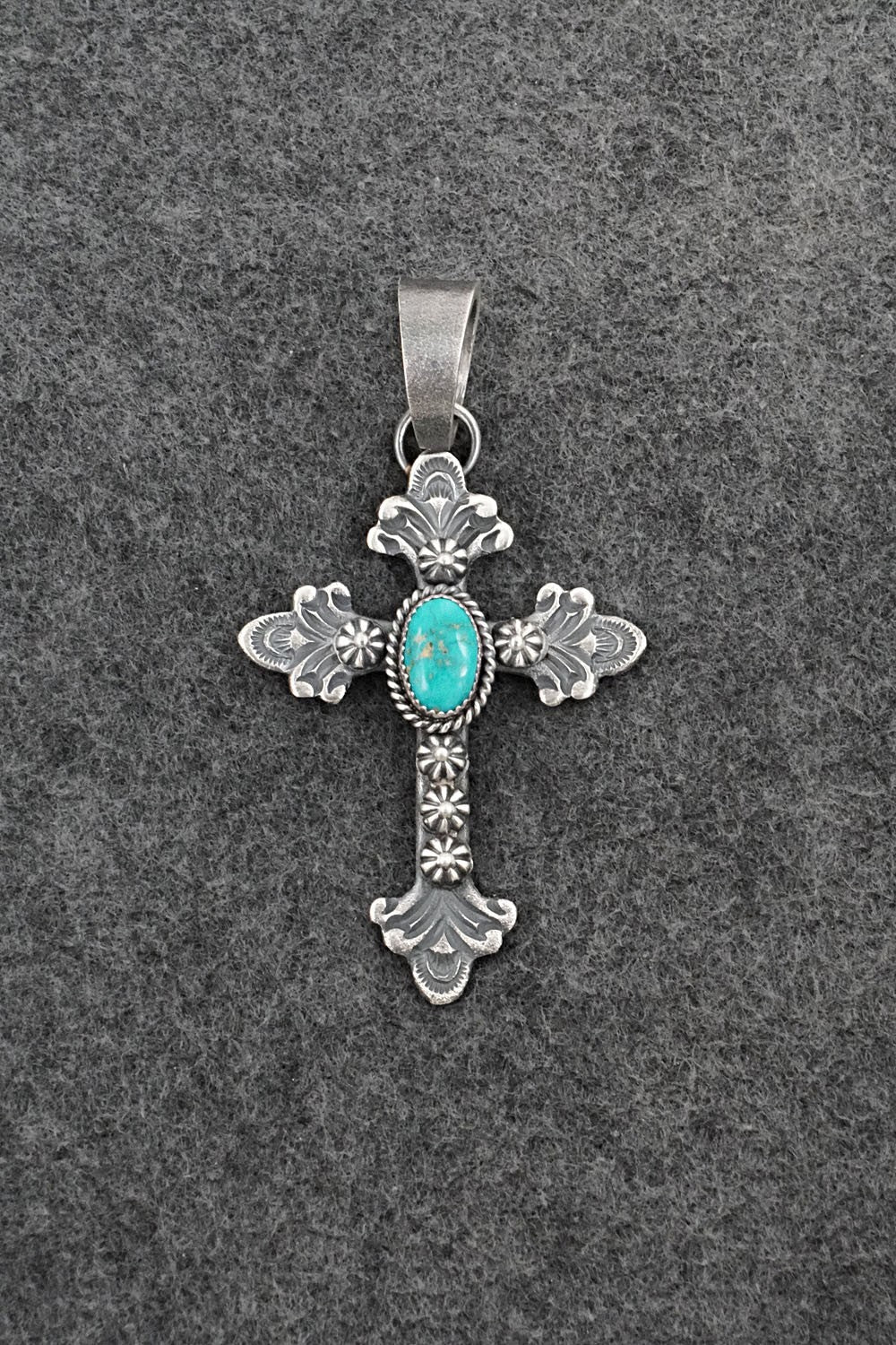 Turquoise & Sterling Silver Pendant - Kevin Billah