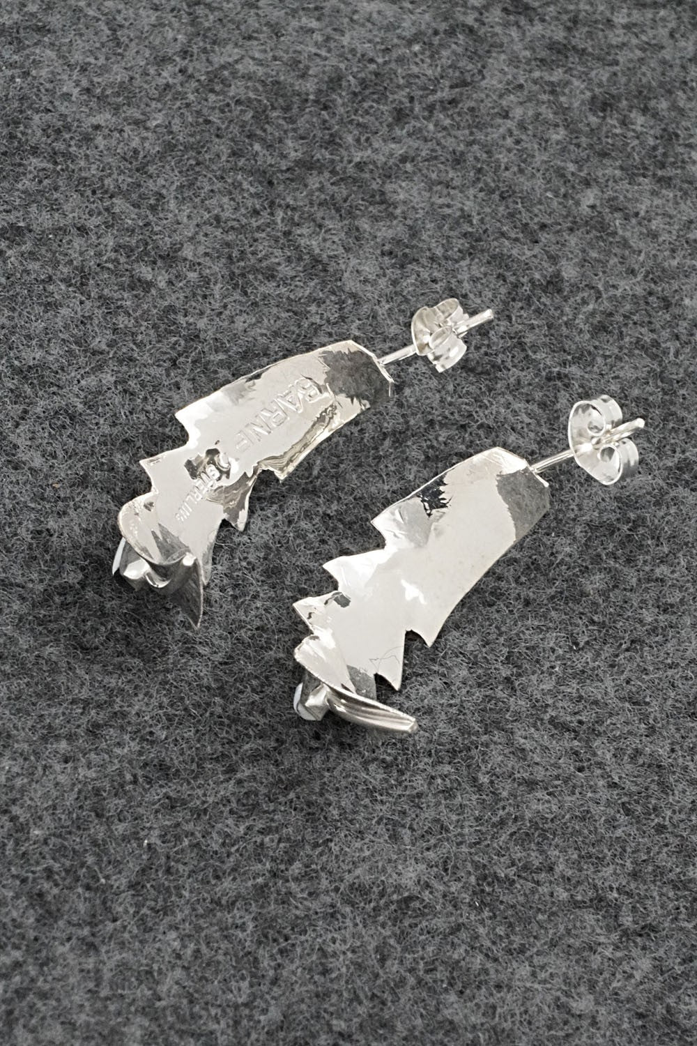 White Buffalo & Sterling Silver Earrings - Alan Barney