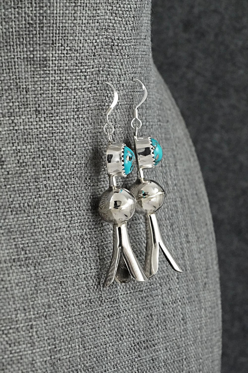Turquoise & Sterling Silver Blossom Earrings - Emily Tsosie