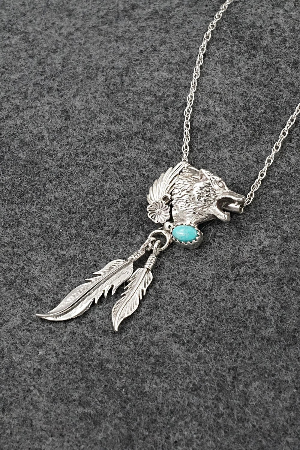 Turquoise & Sterling Silver Necklace - Genevieve Francisco