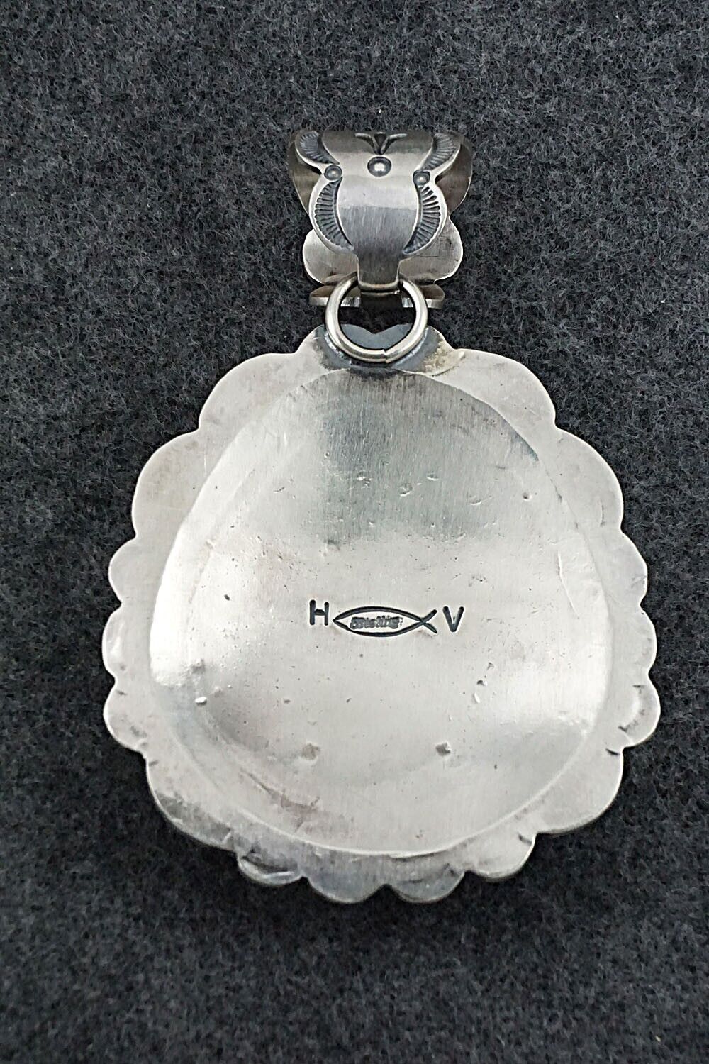 Turquoise & Sterling Silver Pendant - Hank Vandever