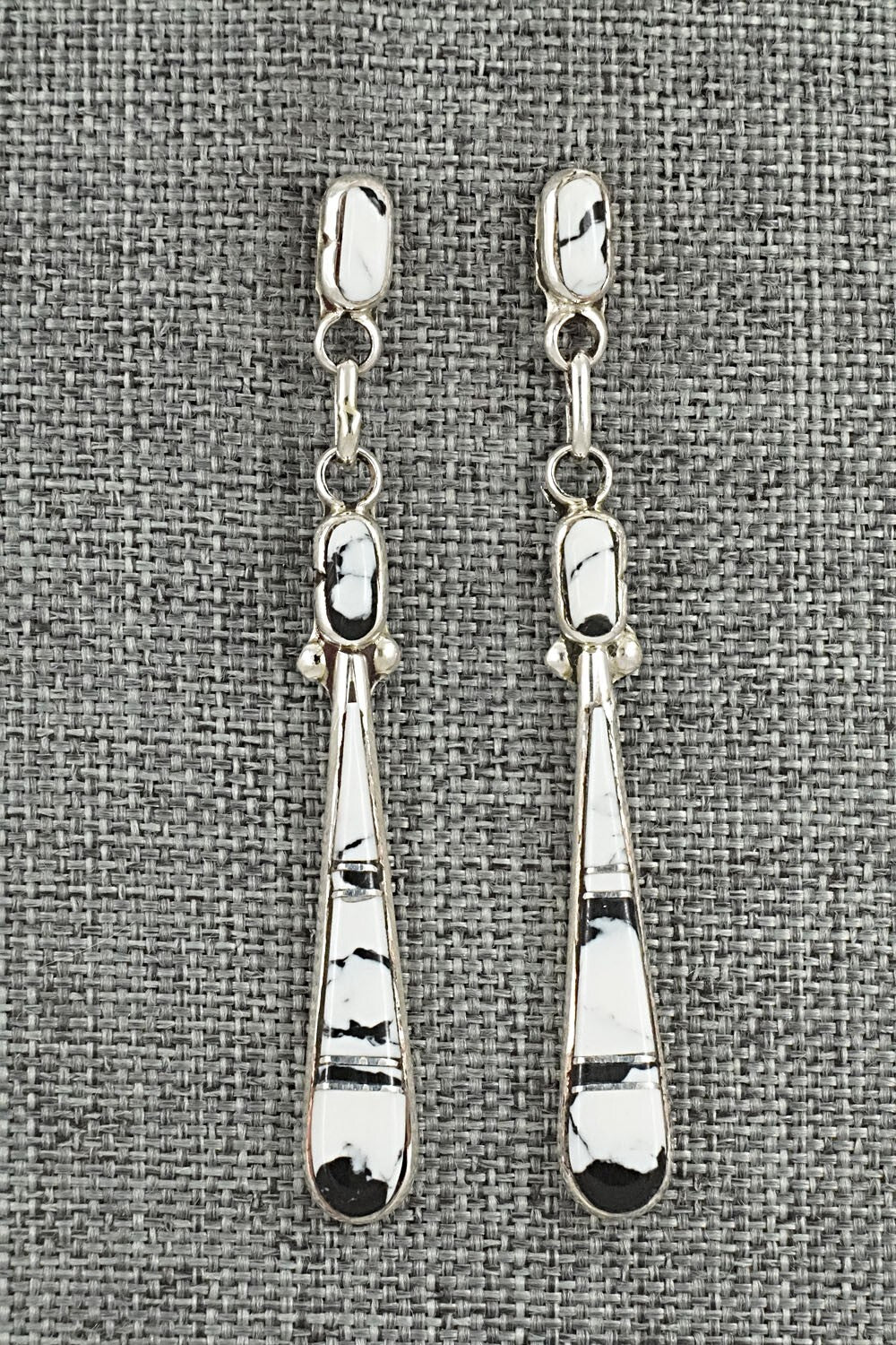 White Buffalo & Sterling Silver Earrings - Terrance Panteah
