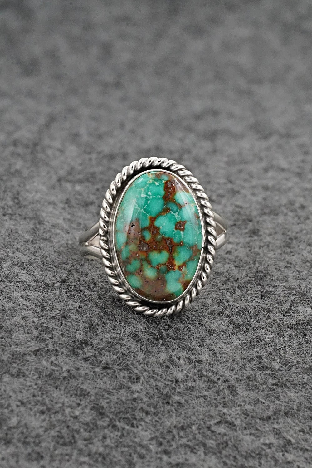 Turquoise & Sterling Silver Ring - Eugene Gruber - Size 8