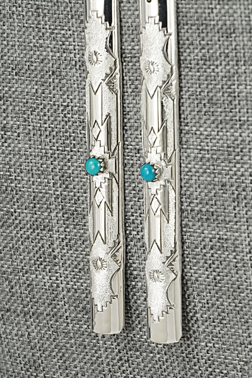 Turquoise & Sterling Silver Earrings - Zane Tahe